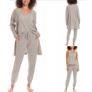 Karen Neuburger 3-Piece Lounge / PJ Set Gray Small
